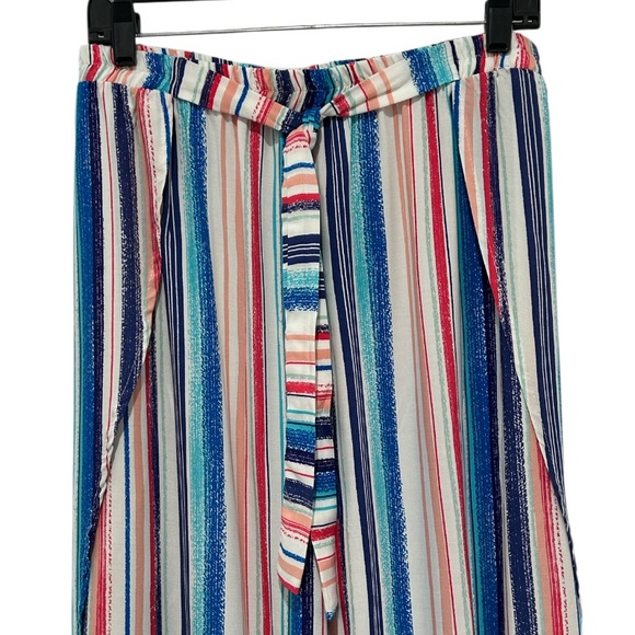 Portocruz Women L Multi colored Striped Cover-up Beach Pant Retro 90’s Style NWT - Picture 5 of 13